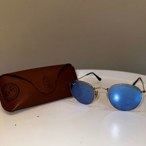 Authentic Ray Ban sunglasses gold frame round